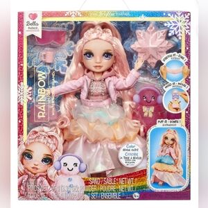 Rainbow High Winter Wonderland Bella - Pink 11” Fashion Doll with Magic Snow